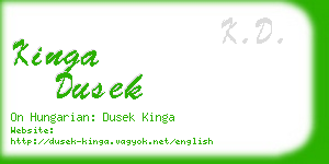 kinga dusek business card